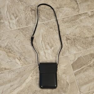 Compact Black Crossbody Phone Bag with Adjustable Strap